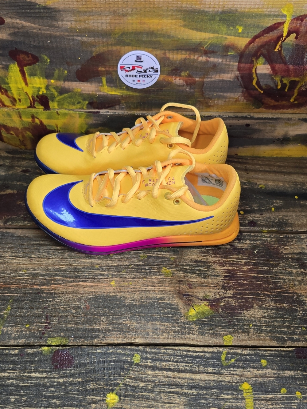 Nike Triple Jump Elite 3 Track Shoes Mens Sz 5.5 Citron Yellow HV6425-800 Spikes - Picture 3 of 8